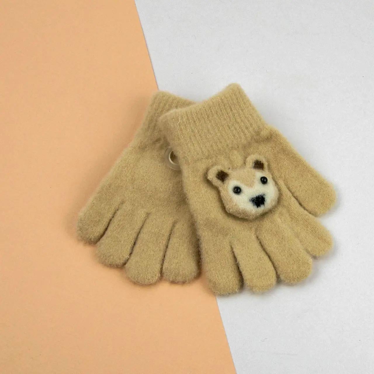 Детские перчатки зимние 1-3 года р. 13 Бежевый (24-8-010)