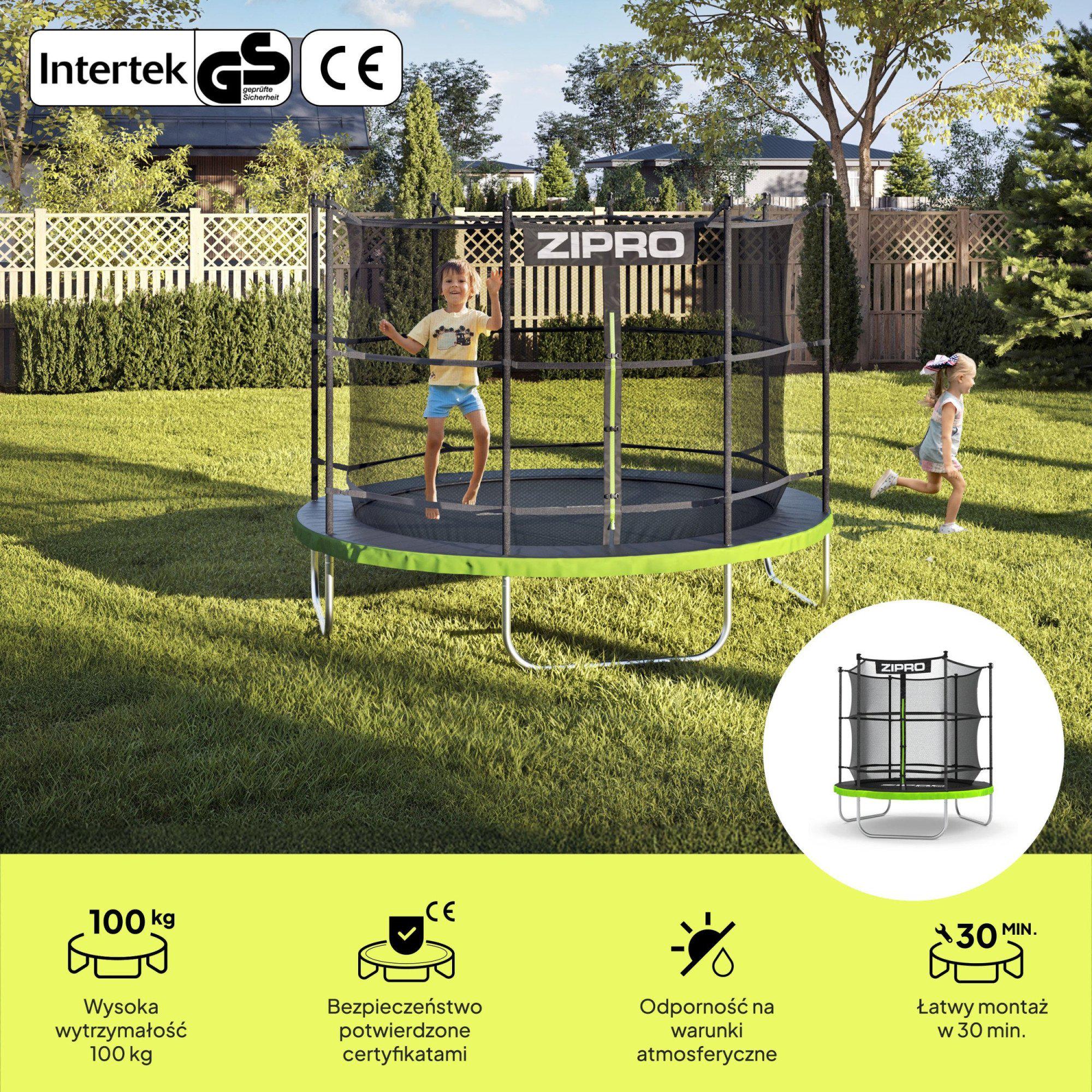 Батут Zipro Jump Pro з внутрішньою сіткою 6 футів 183 см Чорно-зелений (422759) - фото 2 Батут Zipro Jump Pro з внутрішньою сіткою 6 футів 183 см Чорно-зелений (422759) - фото 2