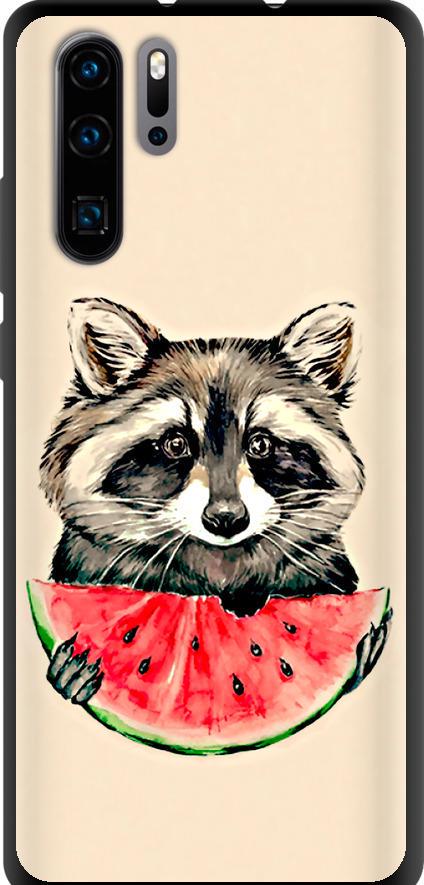 Чехол на Huawei P30 Pro Енотик с арбузом (4605b-1621-42517) Чехол на Huawei P30 Pro Енотик с арбузом (4605b-1621-42517)