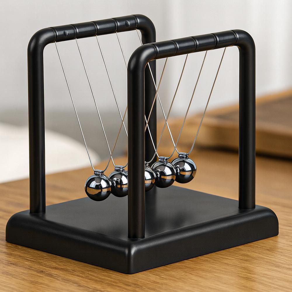 Маятник Ньютона настольные 13,5x14x11,5 см Черный (07-19376A) Маятник Ньютона настольные 13,5x14x11,5 см Черный (07-19376A)