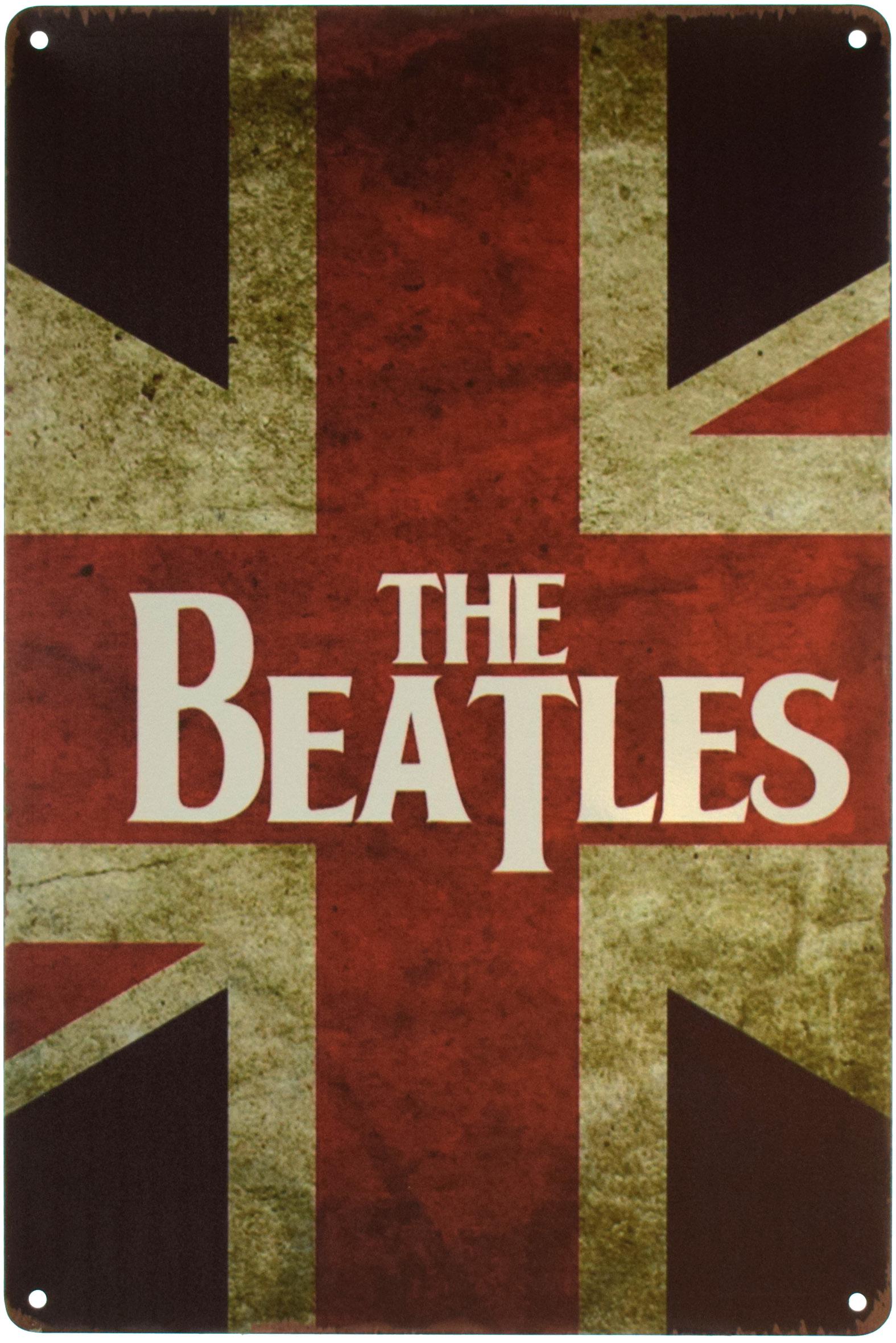 Табличка металлическая The Beatles Union Jack 20x30 см - фото 1