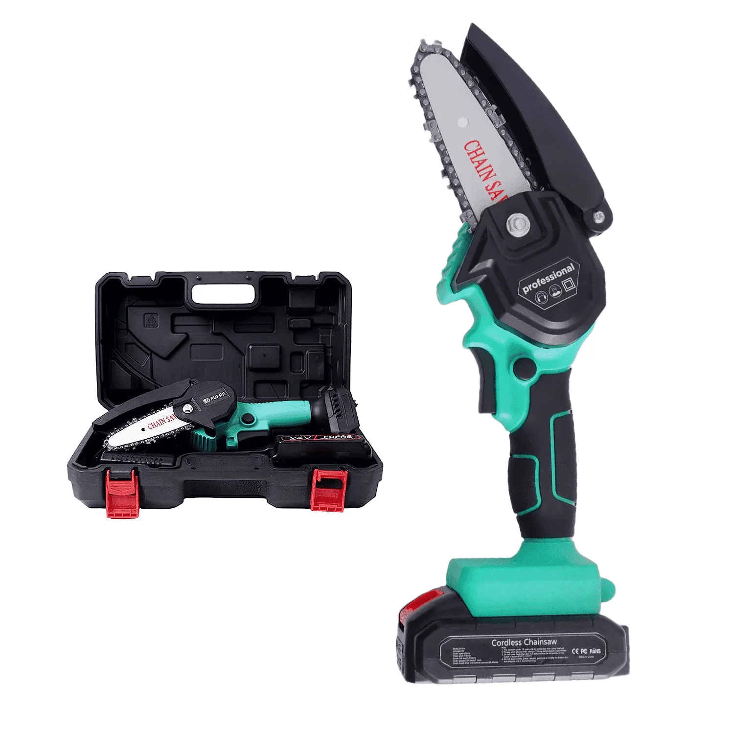 Пила аккумуляторная 4" 2 АКБ 24v в пластмассовом кейсе (29433594) - фото 3 Пила аккумуляторная 4" 2 АКБ 24v в пластмассовом кейсе (29433594) - фото 3