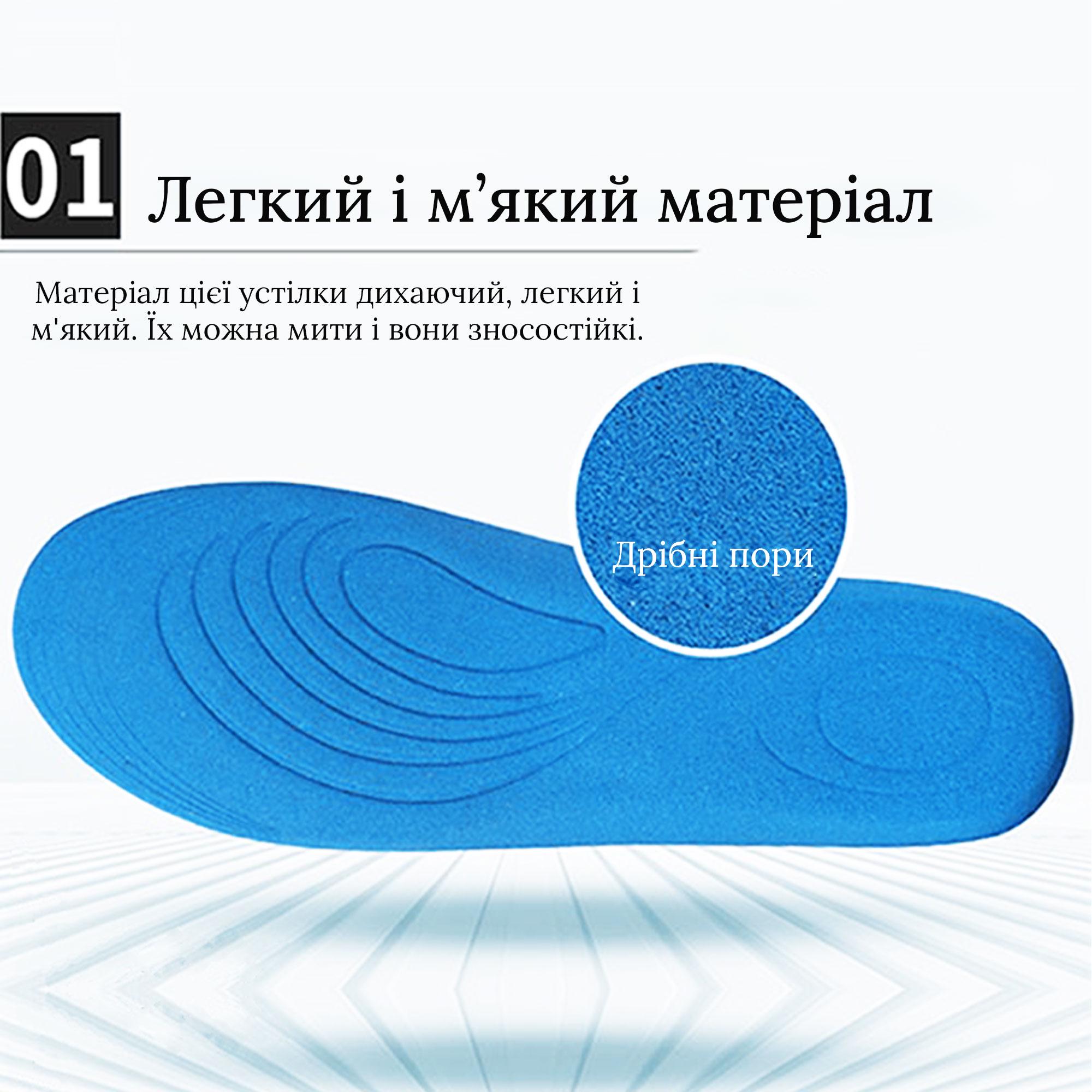 Устілки для взуття з амортизаційним ефектом р. 40-38 регульовані 26,5-24,5 см Чорний (H-14 №25) - фото 4