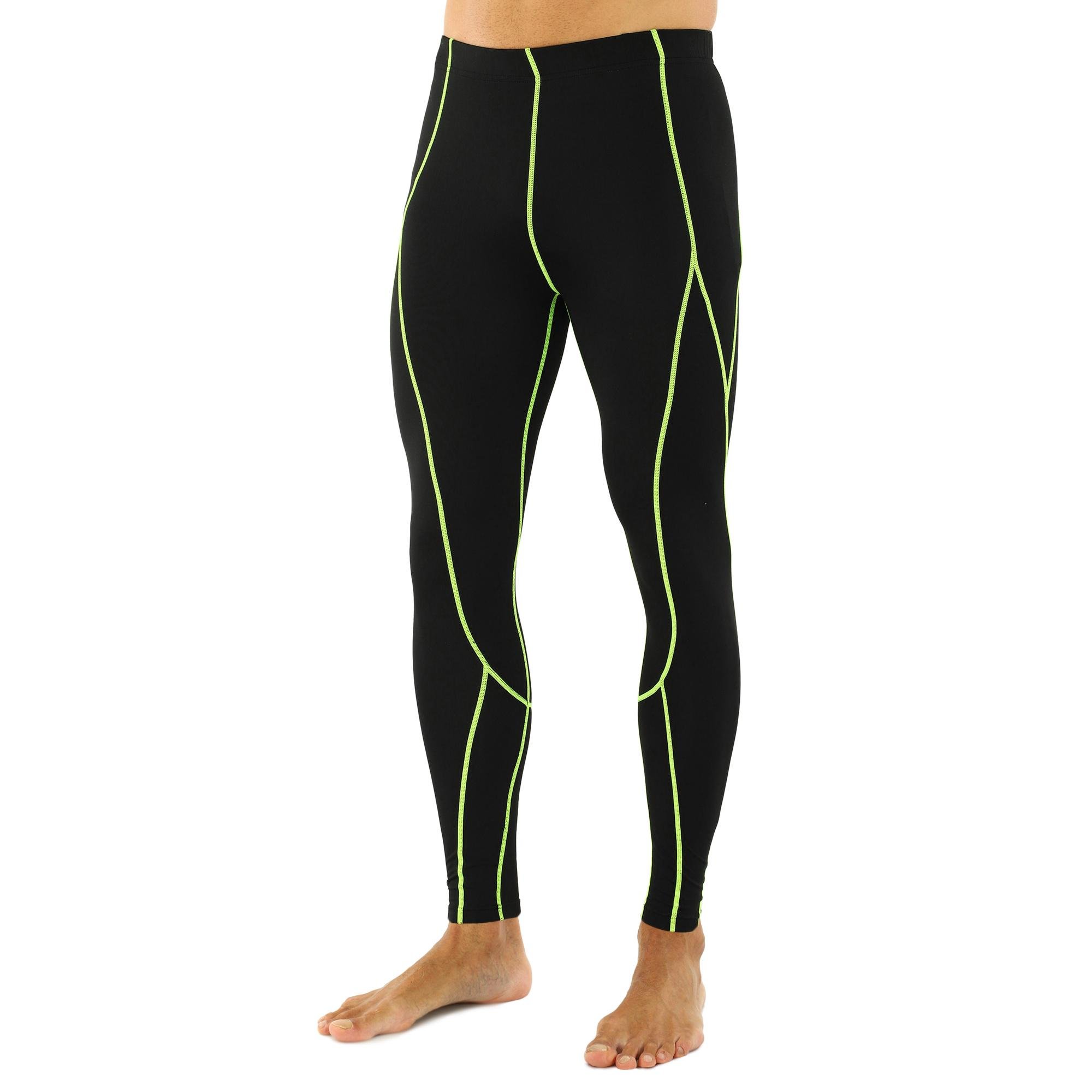 Компресійні штани легінси тайтси LIDONG J02K XL Чорно-салатовий