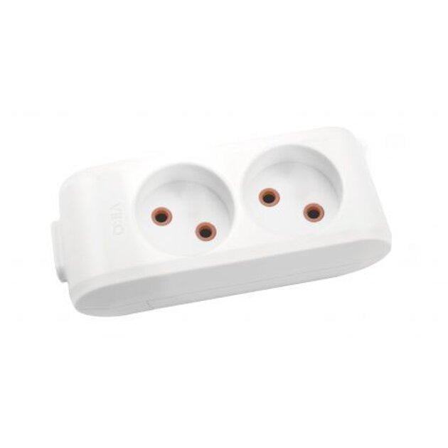 Колодка удлинителя VIKO на 2 гнезда без заземления Белый (90112200)