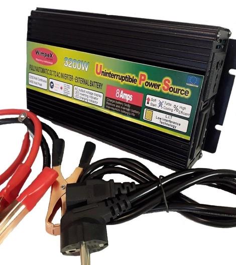 Інвертор Wimpex 3200W 12V/220V/USB (18727609) - фото 8 Інвертор Wimpex 3200W 12V/220V/USB (18727609) - фото 8