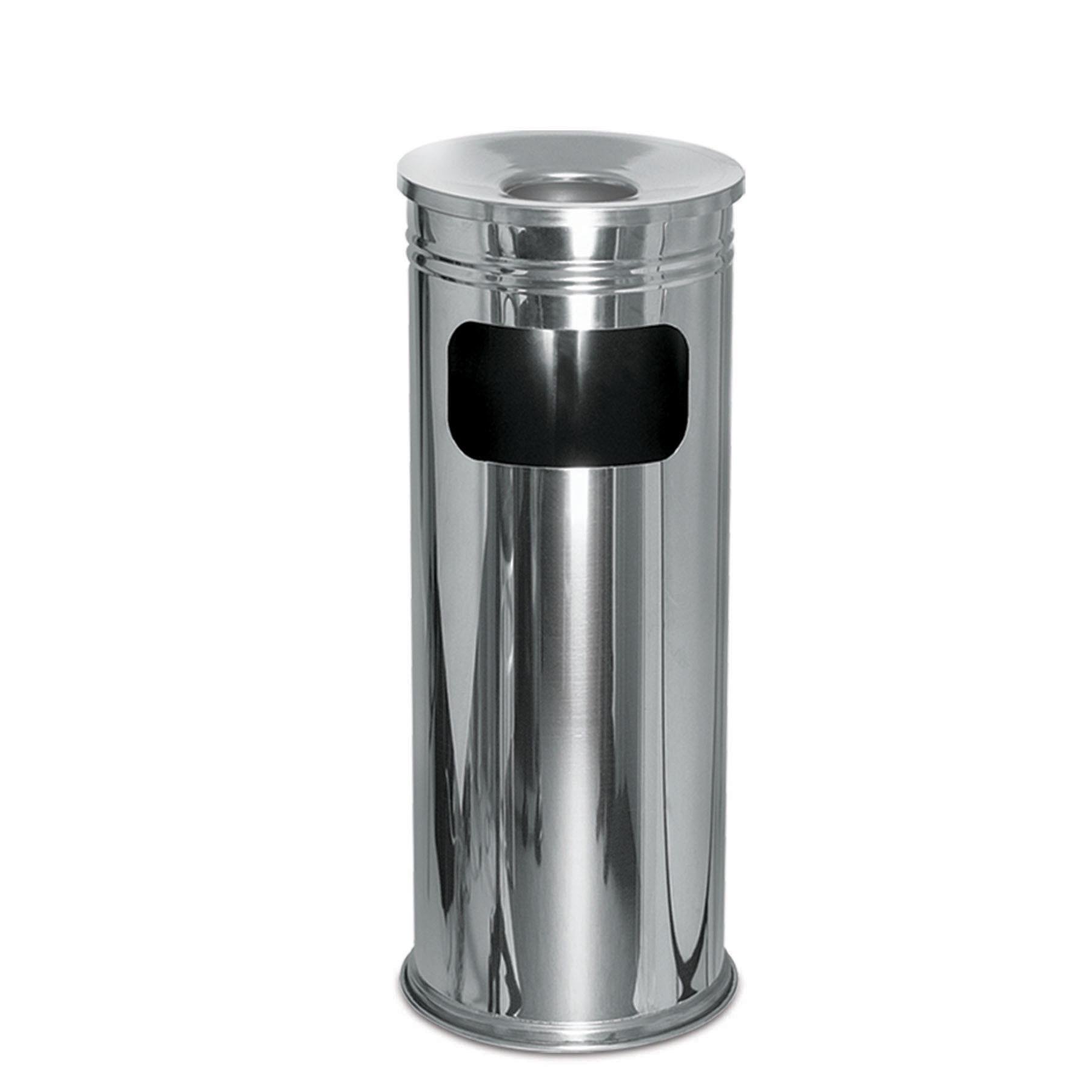 Мусорная урна-пепельница 3700-763 нержавеющая сталь глянцевая 30 л Хром (169487)