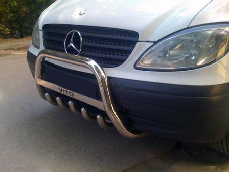 Кенгурятник WT003/004 50 мм без надписи CAN для Mercedes Viano 2004-2014 гг. нержавеющая сталь Хром