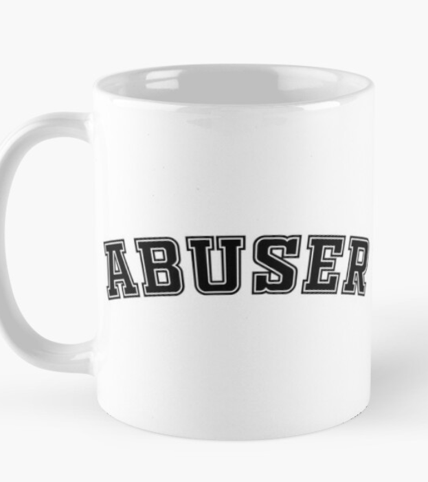 Чашка керамическая с принтом "Abuser" 330 мл Белый (ПН143Ч)