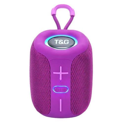Портативная колонка T&G 658 8W с RGB подсветкой Purple