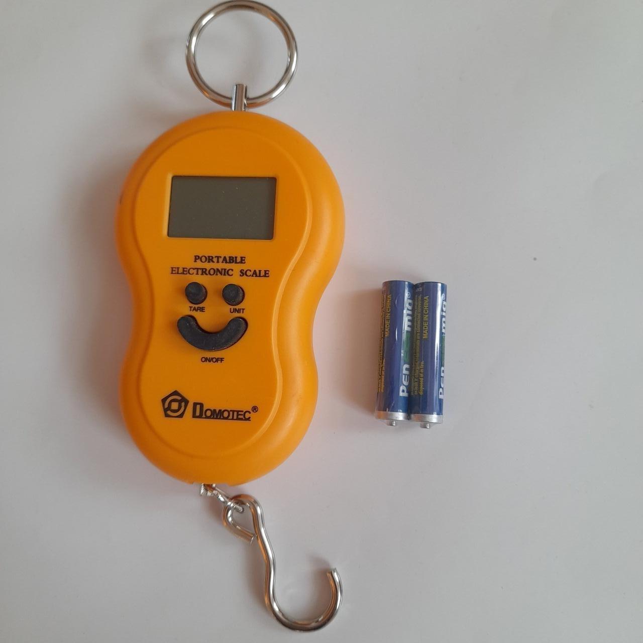 Ваги портативні електронні Domotec 40 кг с батарейками автовимкнення Помаранчевий - фото 2
