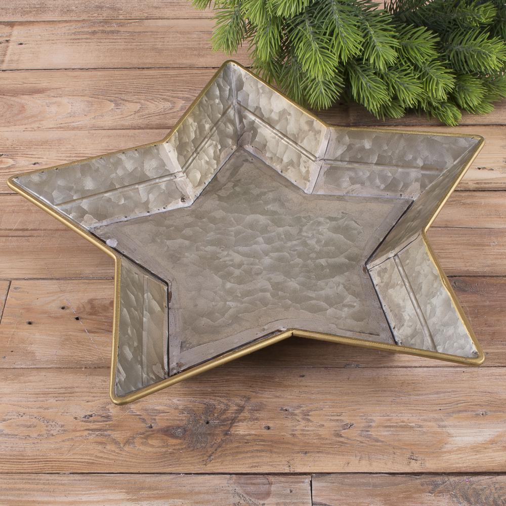 Піднос срібна зірка великий 38 см (3335)