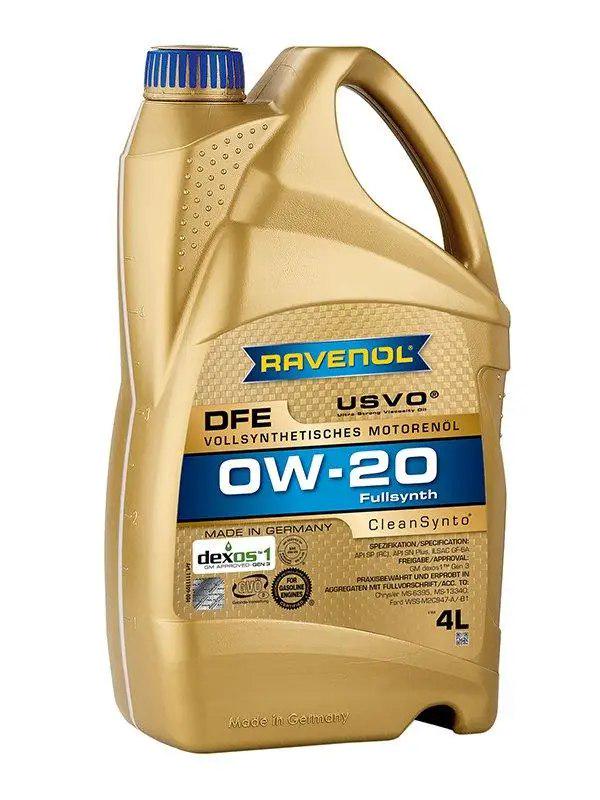 Моторне мастило RAVENOL DFE SAE 0W-20 Fullsynth PAO Dexos1 SN plus SP GF-6A 4 л (1111109-004)