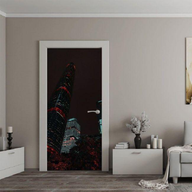 Наклейка интерьерная на двери Sticker Wall SW-00000912 Ночной город 104х210 см