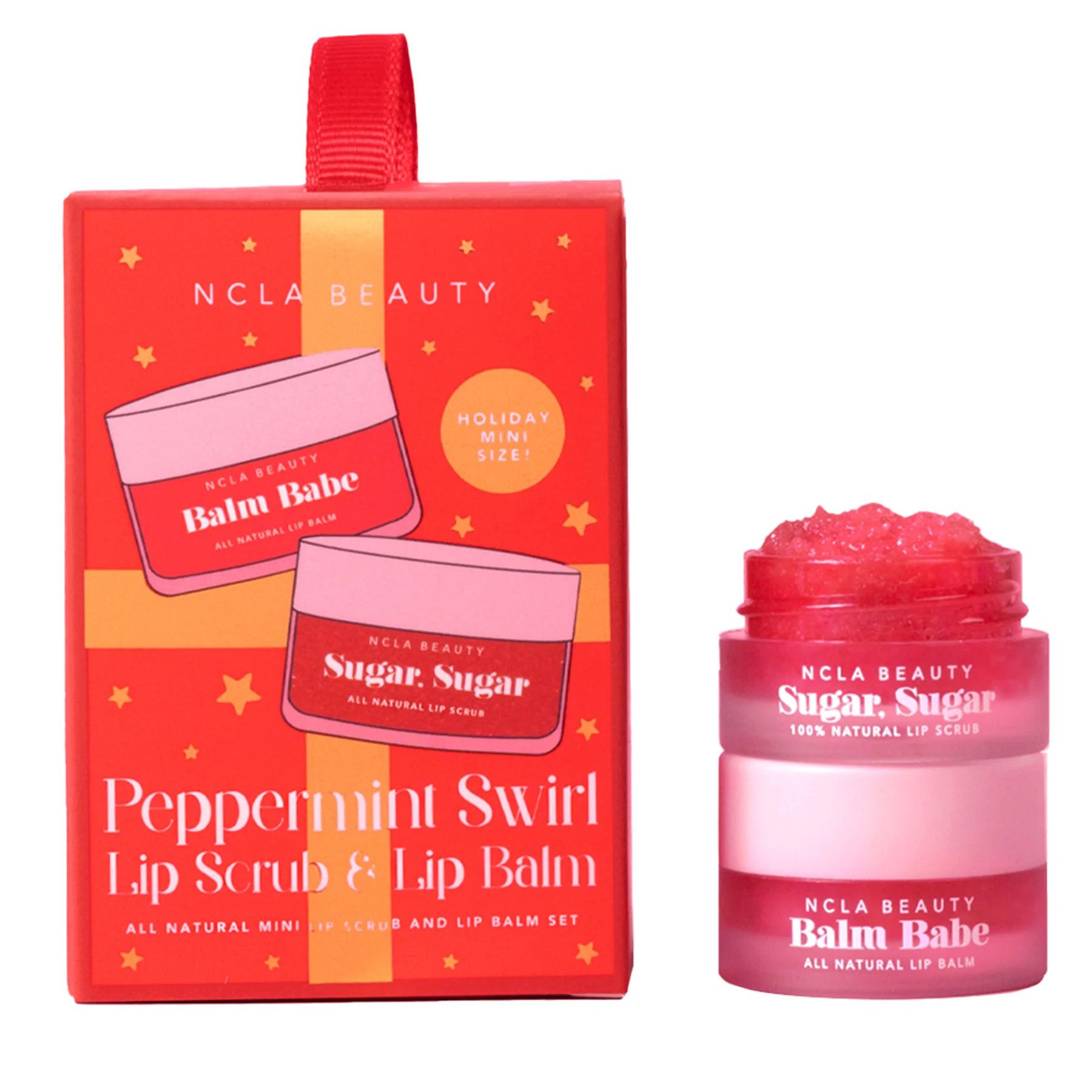 Подарочный мини-набор для губ NCLA Beauty Peppermint Swirl Ornament Lip Care Set Рождественский мятный леденец 2х5 мл