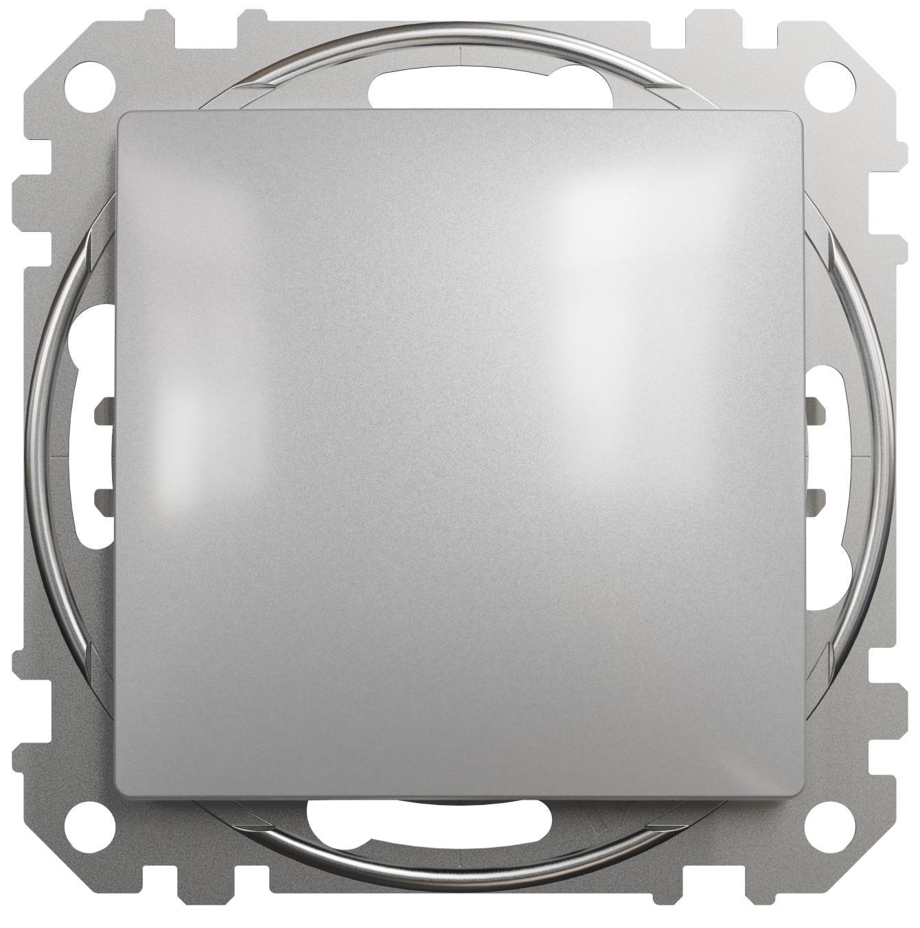 Выключатель одноклавишный проходной SCHNEIDER Sedna Design Алюминий (00000023767)