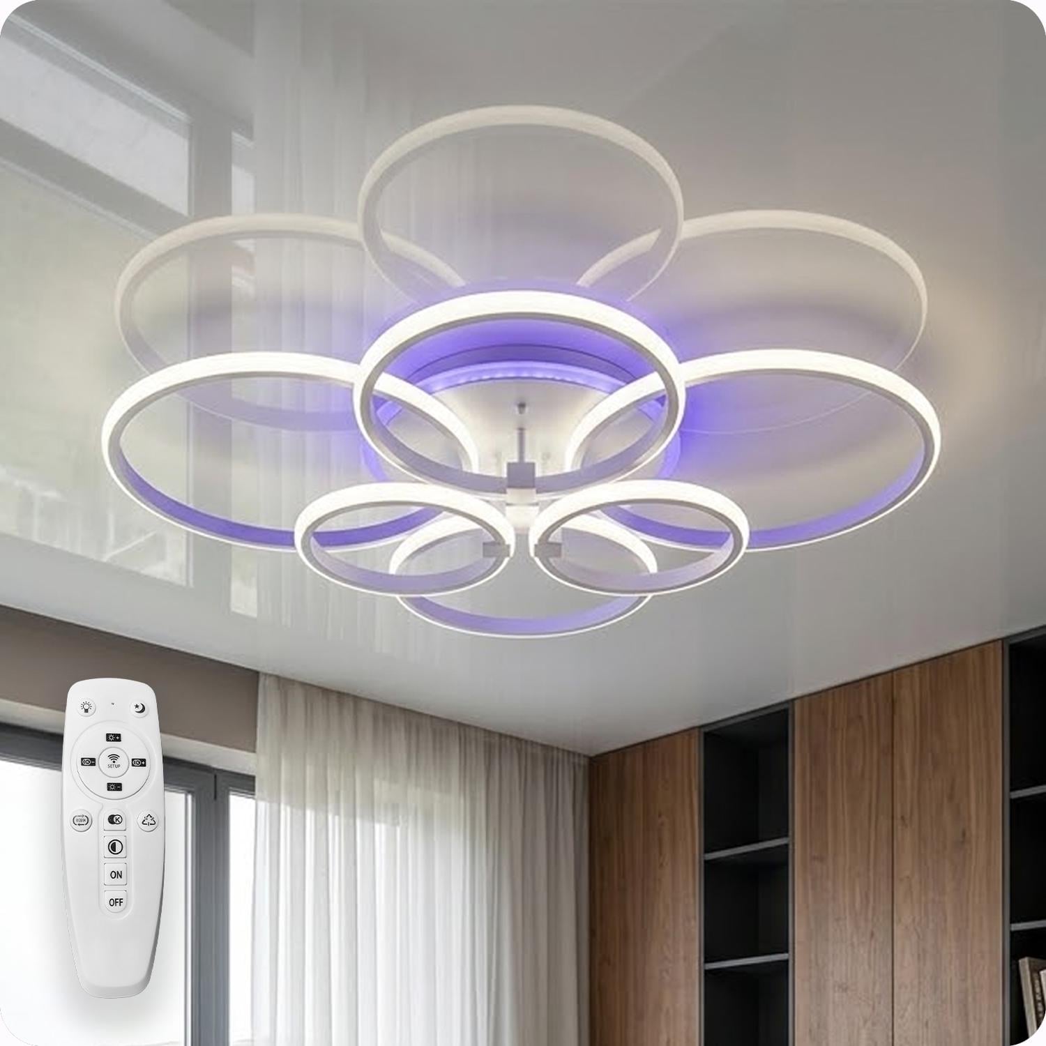 Люстра светодиодная 517 Dlight 3color с пультом 135 Вт Белый (02181)