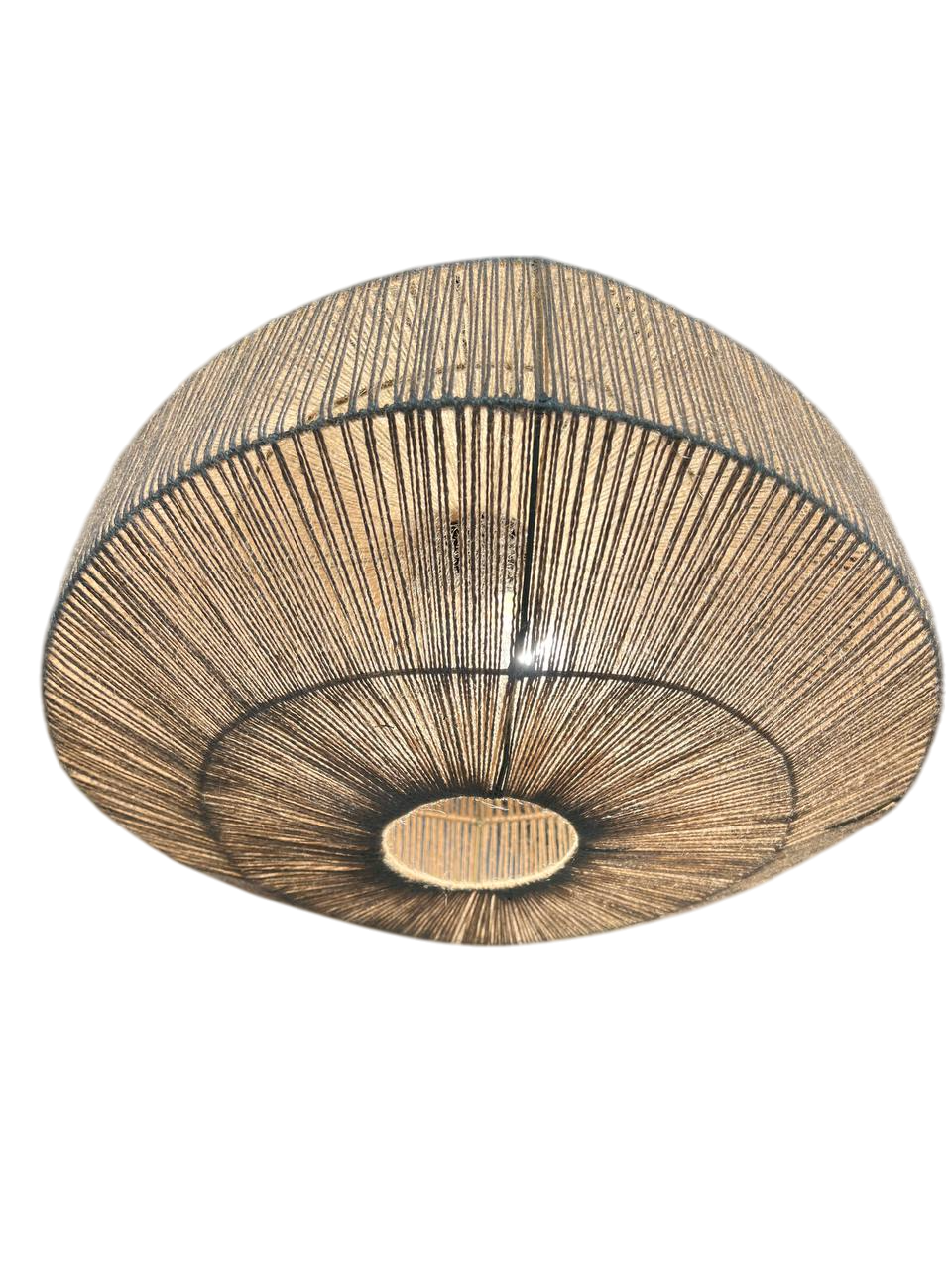 Люстра круглая Сімейний Затишок из мешковины Бежевый