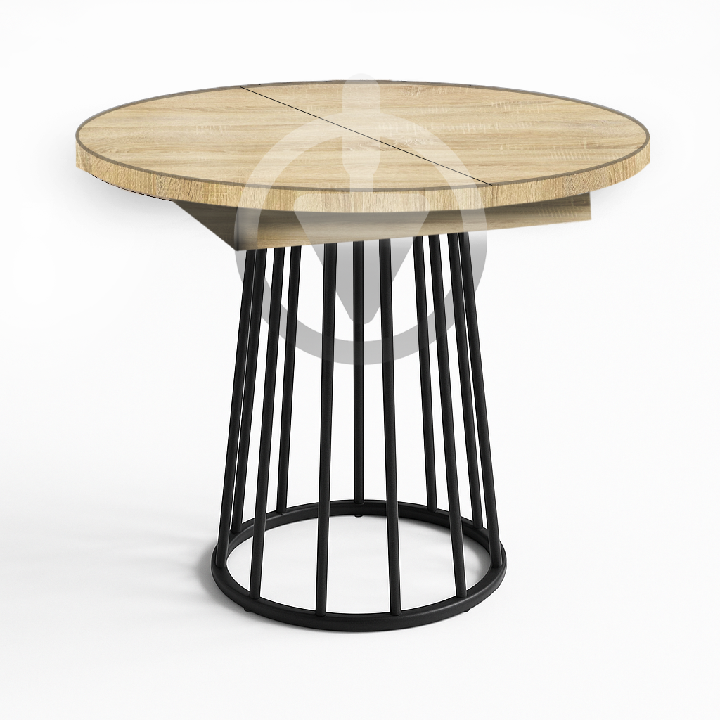 Стол кухонный раскладной RoMax Elegant Slide 80x80/110x80 см Loft Дуб Сонома/Черный - фото 1