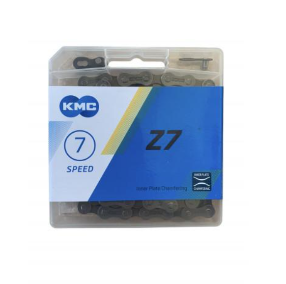 Цепь на велосипед KMC Z7 7 скоростей 1/2х3/32 114 звеньев с замком Gray/Brown (BZ07GB114) Цепь на велосипед KMC Z7 7 скоростей 1/2х3/32 114 звеньев с замком Gray/Brown (BZ07GB114)