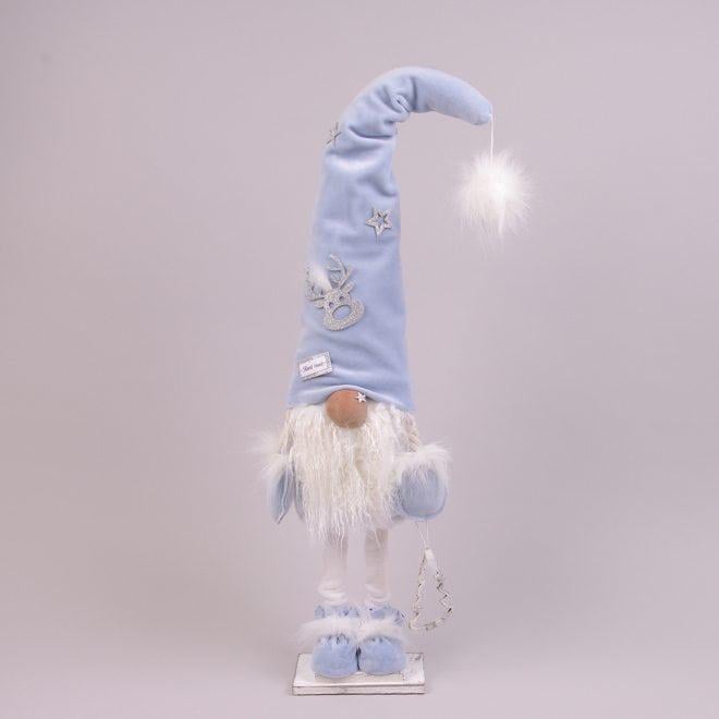 Фигурка новогодняя Flora Гном в голубой шапке 65 см (16423)