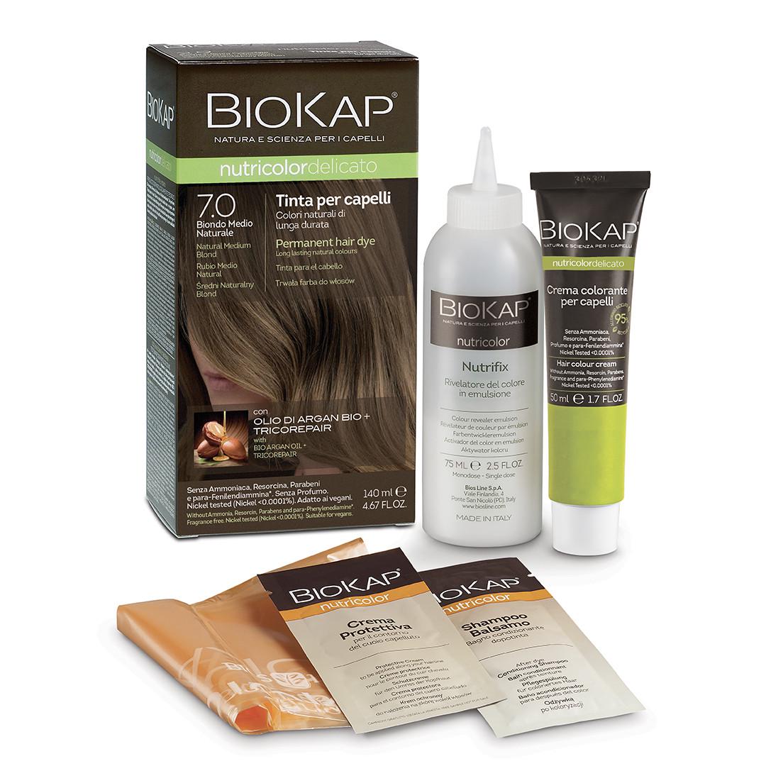 Краска для волос Bios Line BioKap Nutricolor Delicato 140 мл 7.0 Biondo Medio Naturale - фото 1
