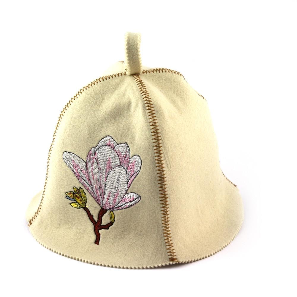 Банная шапка Luxyart "Магнолия" искусственный фетр Белый (LA-326)