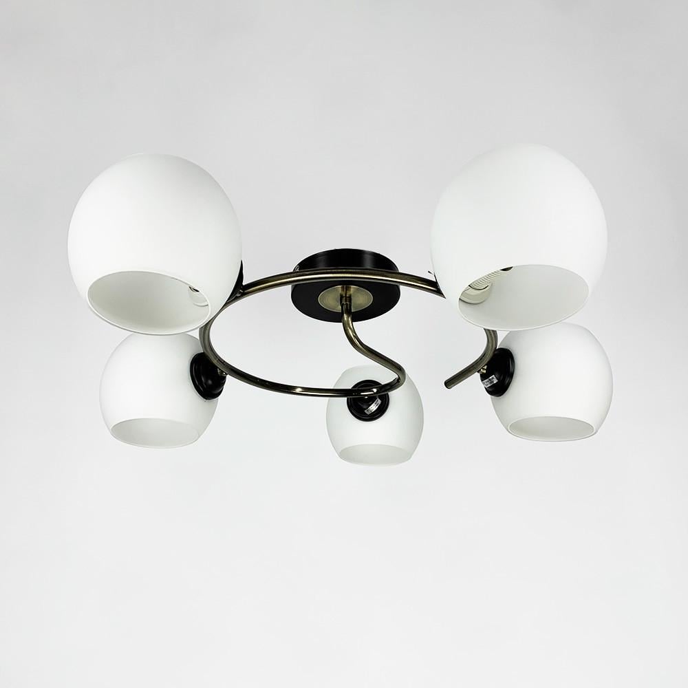 Люстра стельова з кругом на 5 плафонів Чорний (51925/5B) - фото 1