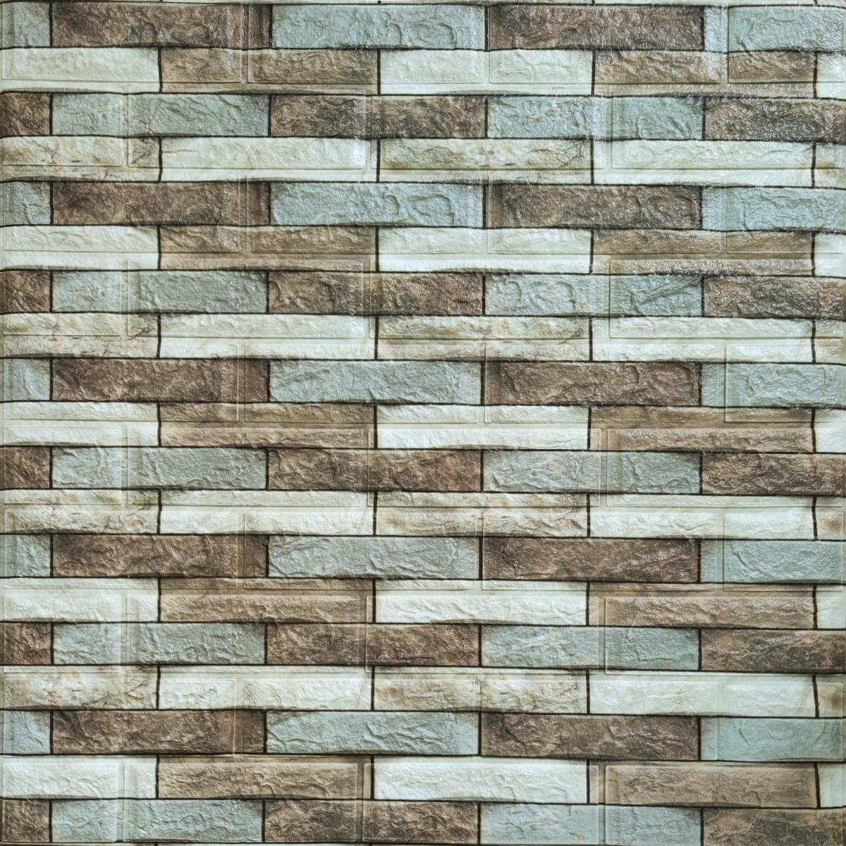 3D-панель декоративная самоклеющаяся под кирпич 700х770х4мм 340 Коричневый песчаник (SW-00000531)