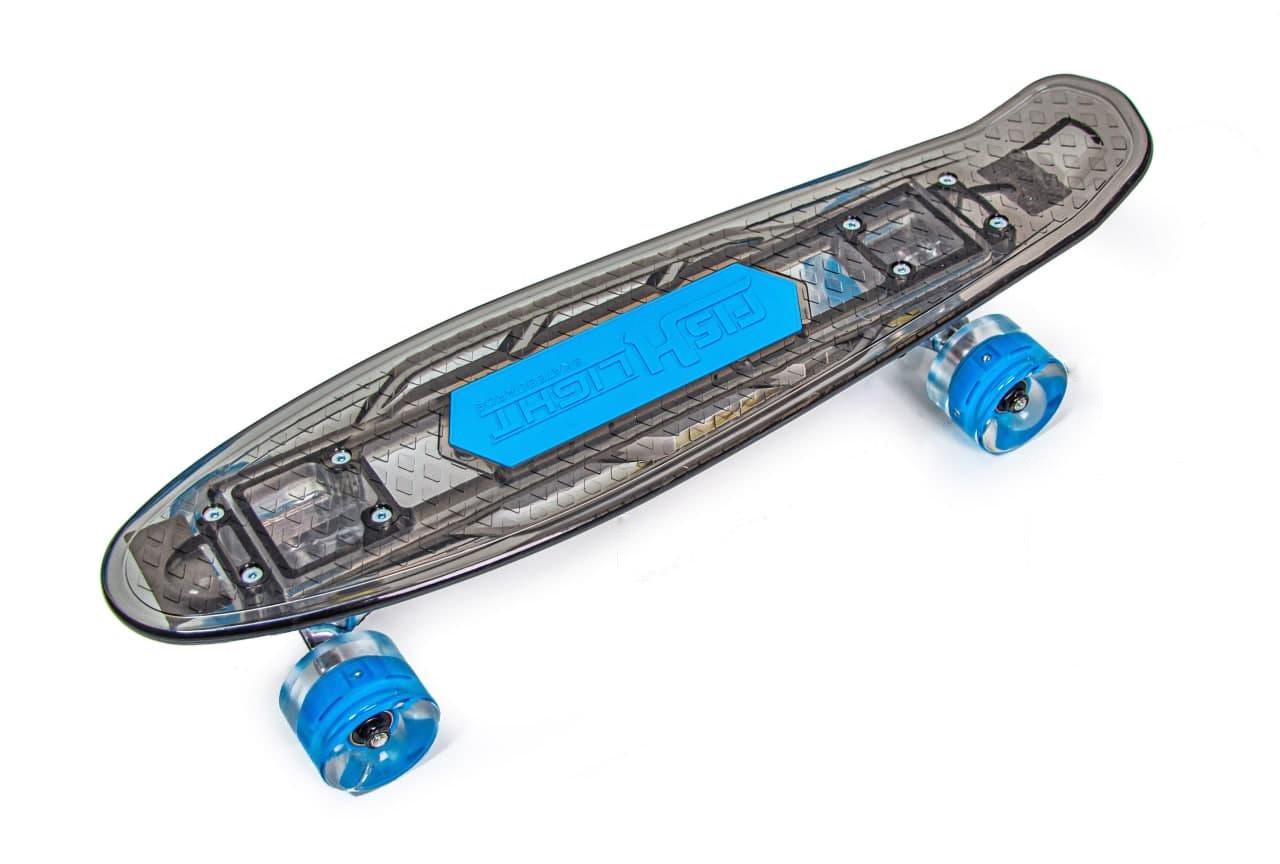 Пенниборд Fish Black музыкальная дека с подсветкой (218437944)