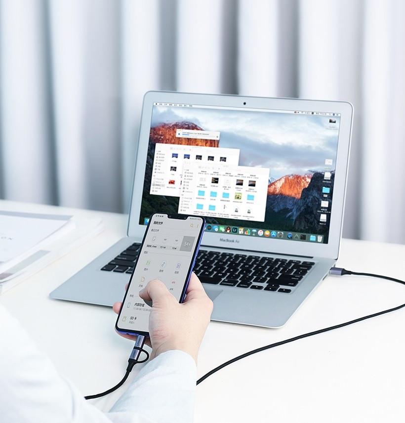Кабель зарядный Ugreen Micro USB 2,4 A + Type-C 3 A с алюминиевым корпусом 1 м Black (US177) - фото 5