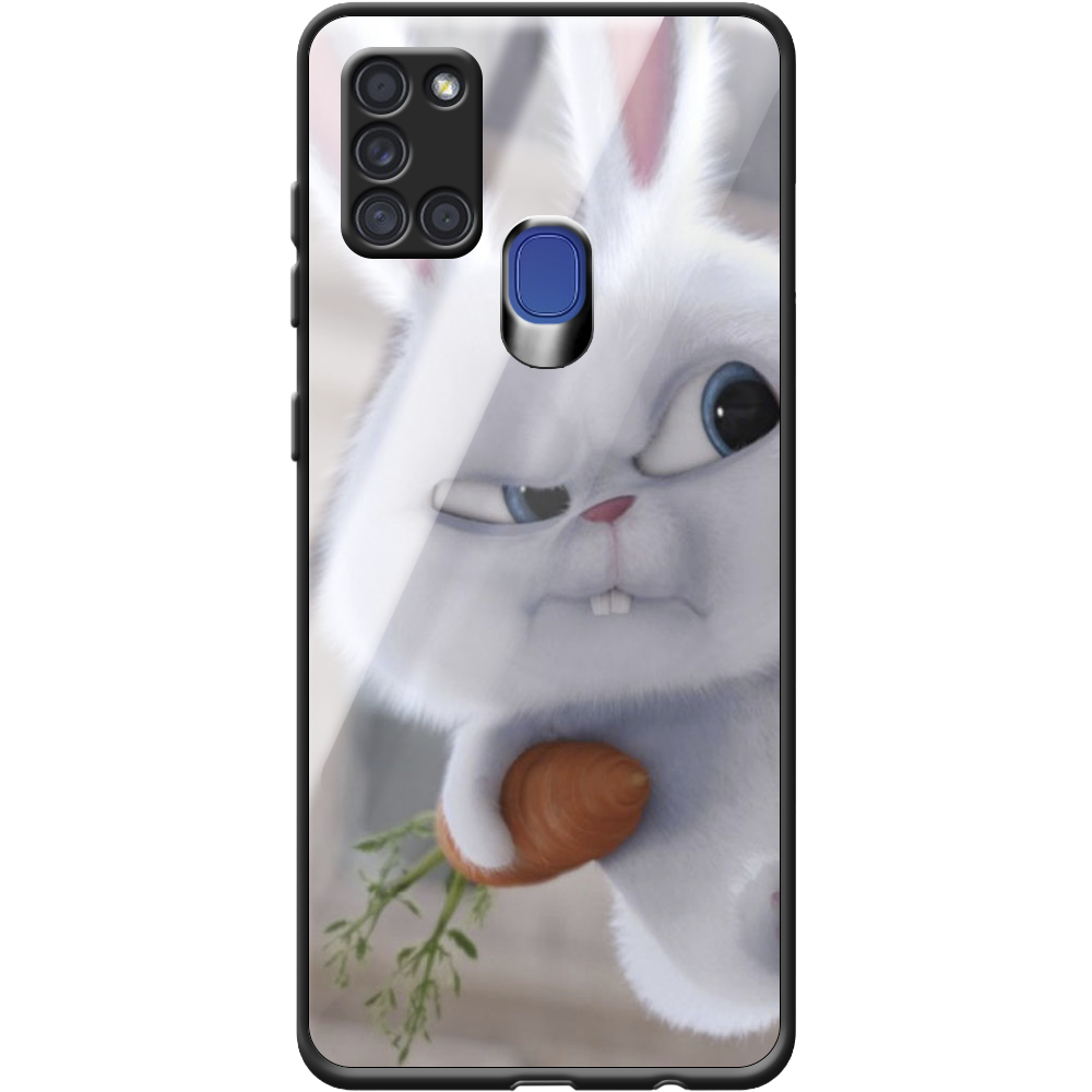 Чехол Boxface Samsung A217 Galaxy A21s Rabbit Snowball Черный силикон со стеклом (40006-up1116-40864)