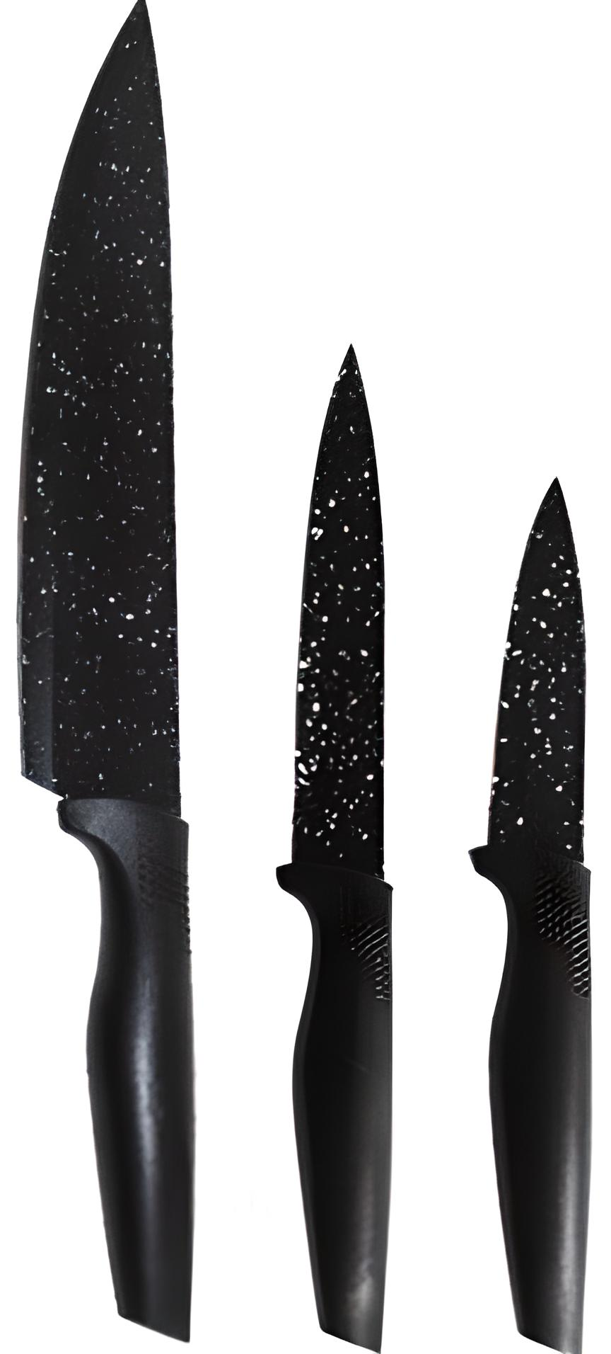 Набор ножей S&T Gillis 3 шт. с антибактериальным покрытием Black (ST-911-4)