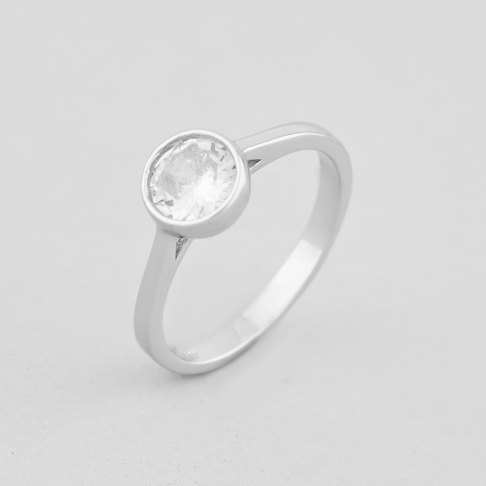 Серебряное кольцо Minimal Взгляд р. 18 (14762)