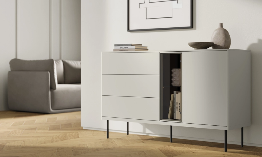 Комод 1д3шив Epiro EP-03 с подсветкой 1340x410x830 мм Кашемир (2147483712) - фото 5