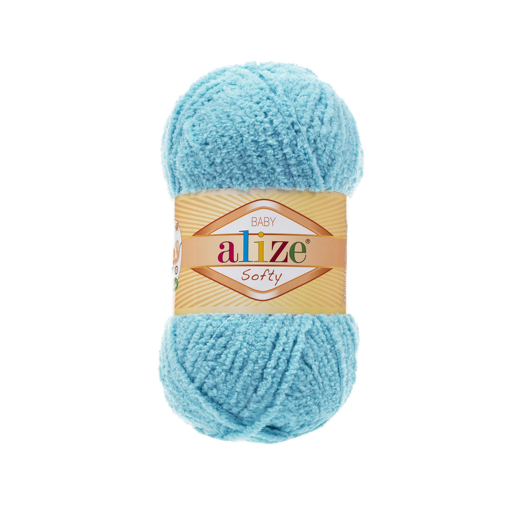 Пряжа Alize Softy 128 голубой (2633) Пряжа Alize Softy 128 голубой (2633)