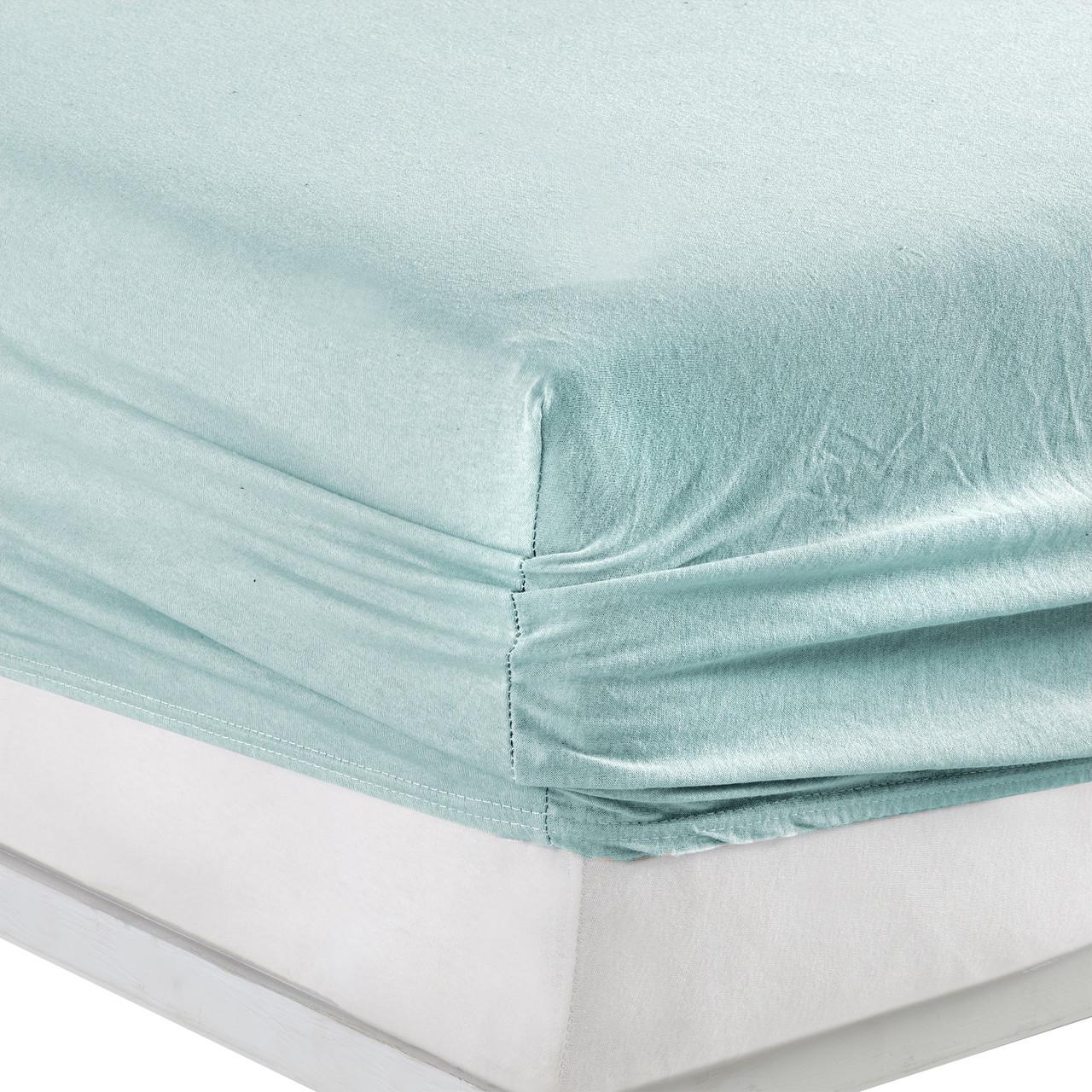 Простыня Maison D'or трикотажная на резинке 180x200 см с наволочками 2 шт. 50x70 см Green (2000022265623)