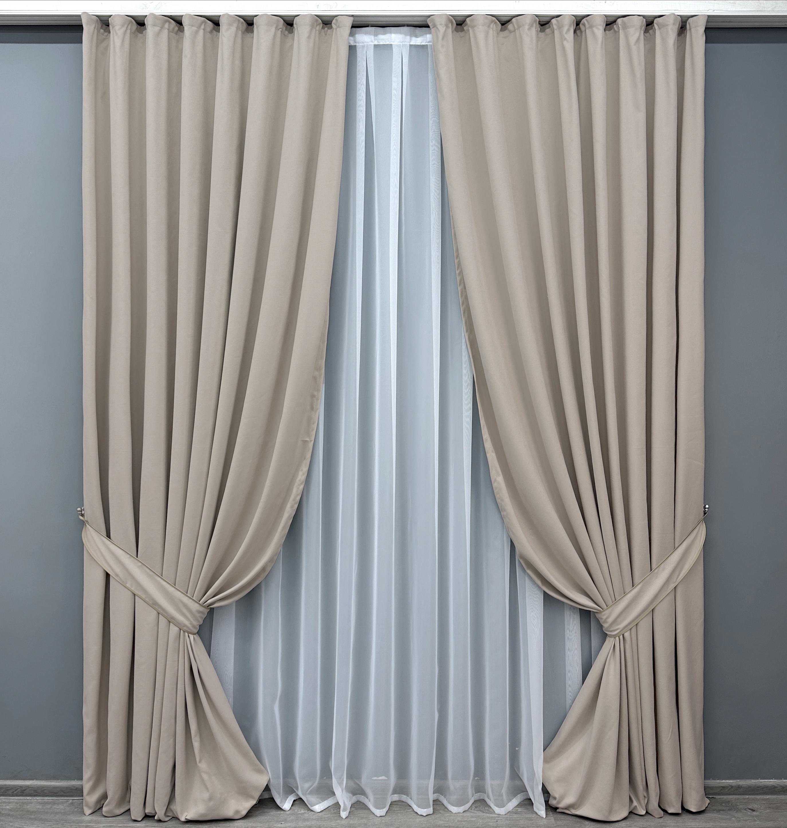 Комплект штор VR-Textil Petek №1828ш мікровелюр 200х290 см 2 шт. Таш (32-151)