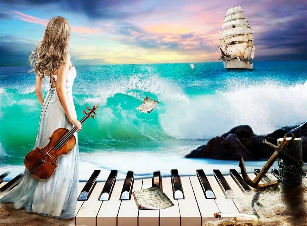 Алмазна мозаїка Морська Симфонія на полотні з підрамником 40х50 см (GA75171)