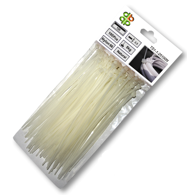 Стяжки кабельные пластиковые Bradas разъемные 7,6x370 мм 100 шт. Neutral