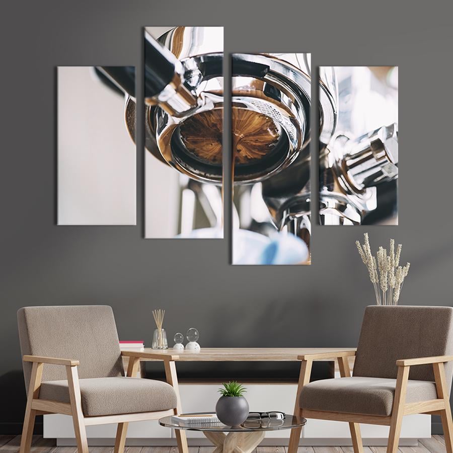 Картина модульная из 4 частей Эспрессо в кофейне L 129x90 см (297-42)