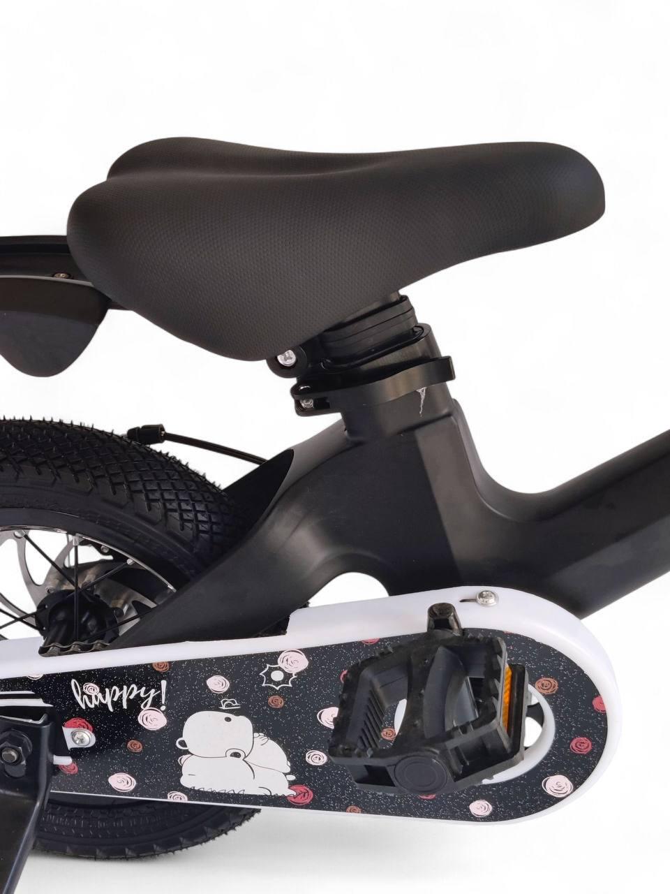 Детский велосипед двухколесный Pobird Magnesium 8890-12 с рамой и дополнительными колесами Черный (8890-12r-s3) - фото 3 Детский велосипед двухколесный Pobird Magnesium 8890-12 с рамой и дополнительными колесами Черный (8890-12r-s3) - фото 3