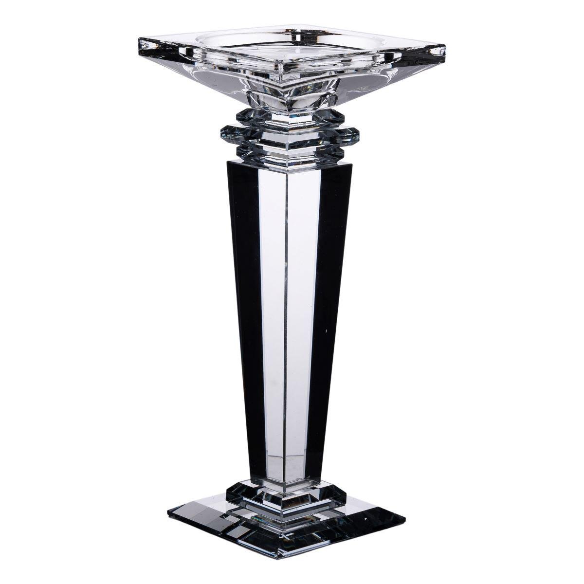 Подсвечник стеклянный на высокой ножке декоративный 9,5x9,5x22,5 см Прозрачный (6940)