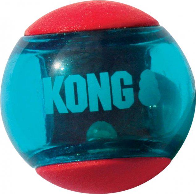 Игрушка для собак малых пород KONG Squeezz Action Ball Мяч-пищалка S 3 шт. Красный (035585464084)