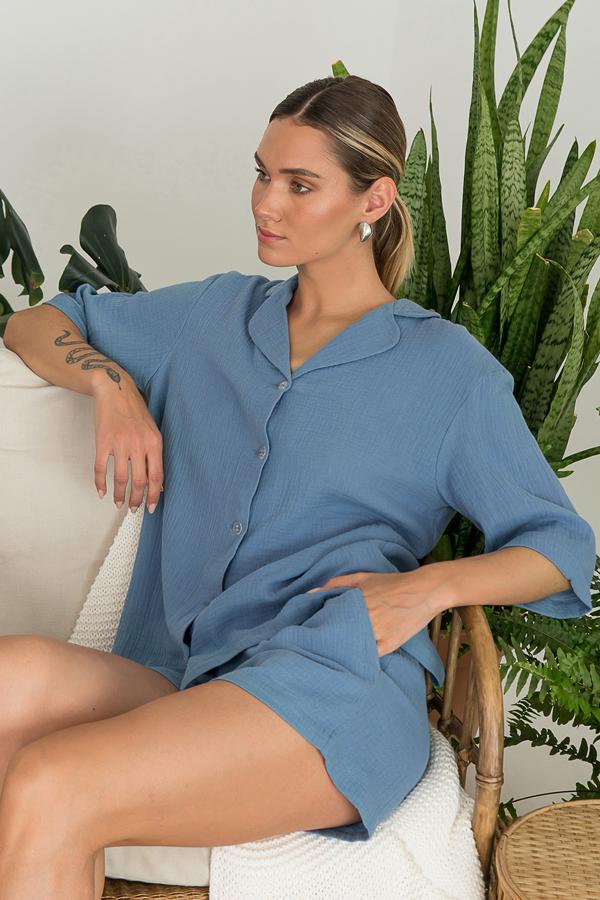 Піжама FORLY з шортами з мусліну Butterfly XS/S (ML0081-06-58) - фото 6 Піжама FORLY з шортами з мусліну Butterfly XS/S (ML0081-06-58) - фото 6