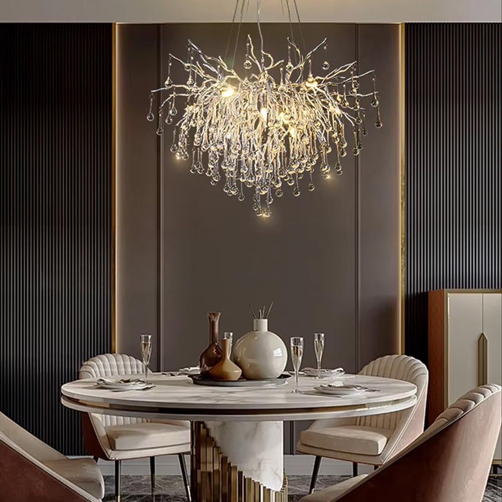 Люстра в стиле Серпента Ø 100 см Хром (MD9005-1000 CH)