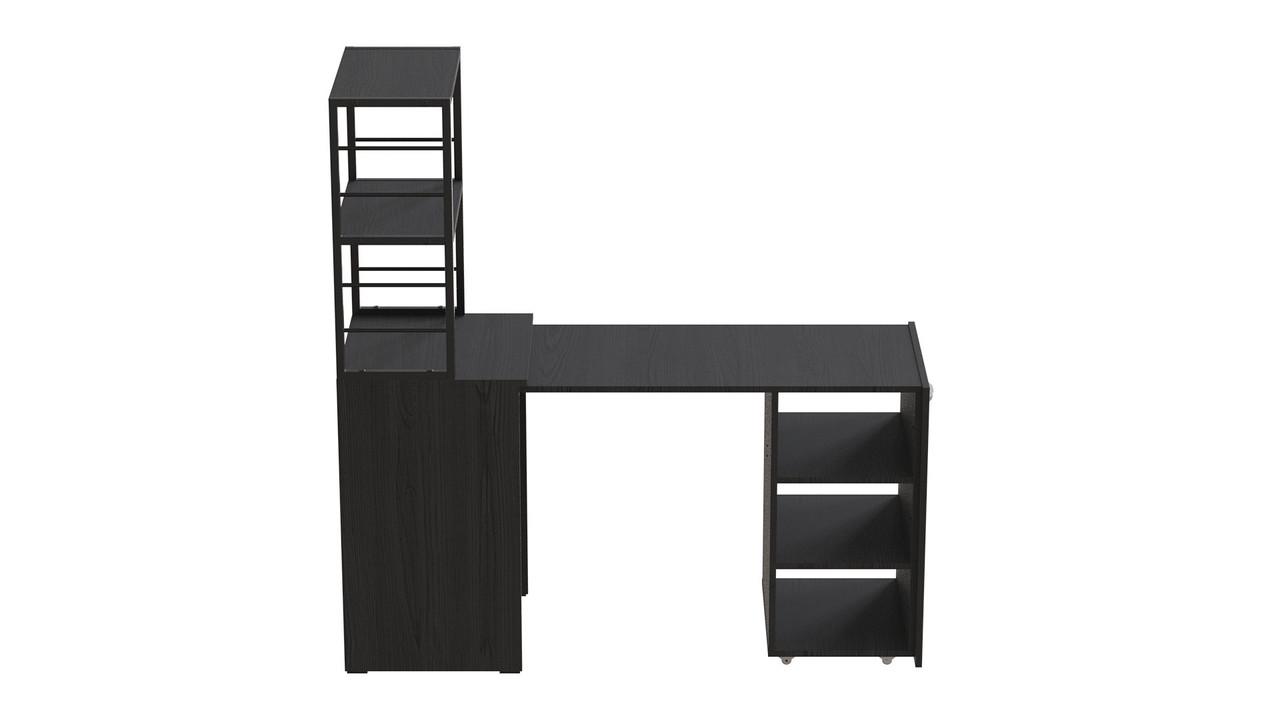 Стіл-тумба трансформер Ferrum-decor Смарт 4/2 з етажеркою метал/ДСП 16 мм 1430x1450x600 мм Чорний/Сосна Кембра (FRD-105132) - фото 7 Стіл-тумба трансформер Ferrum-decor Смарт 4/2 з етажеркою метал/ДСП 16 мм 1430x1450x600 мм Чорний/Сосна Кембра (FRD-105132) - фото 7