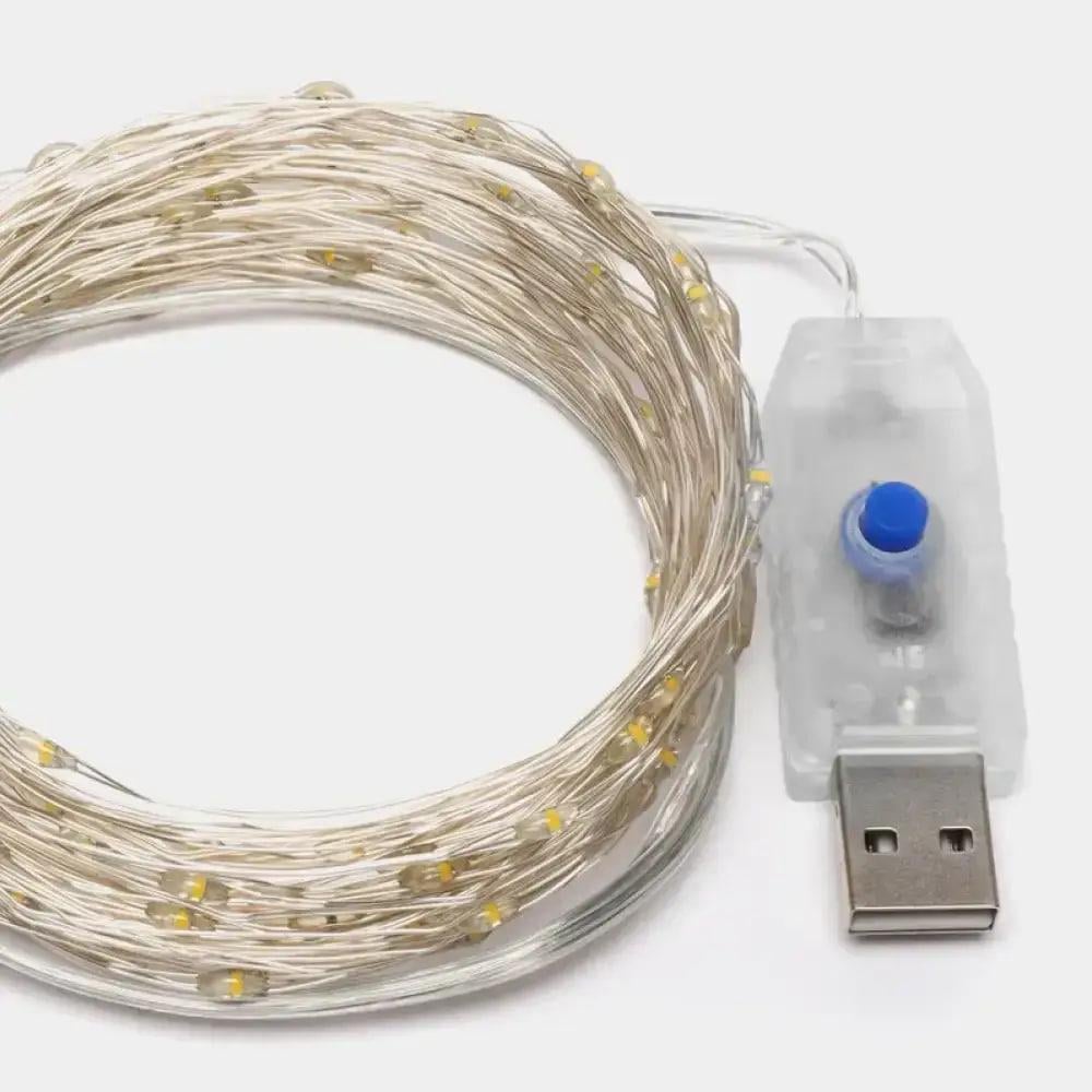 Гирлянда Роса от USB с пультом 500 LED 50 м Белый теплый (76347634) - фото 2