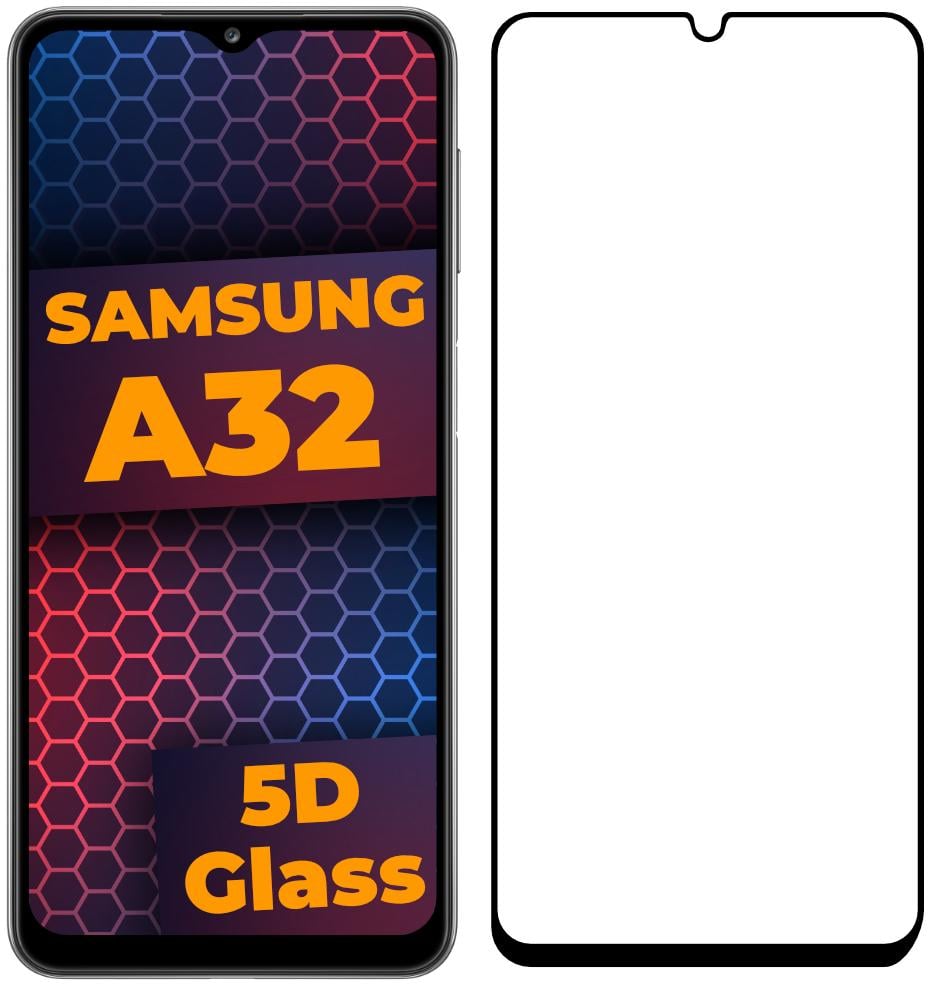 Скло 5D Samsung Galaxy A32 A325 захисне Full Glue Black (20369)