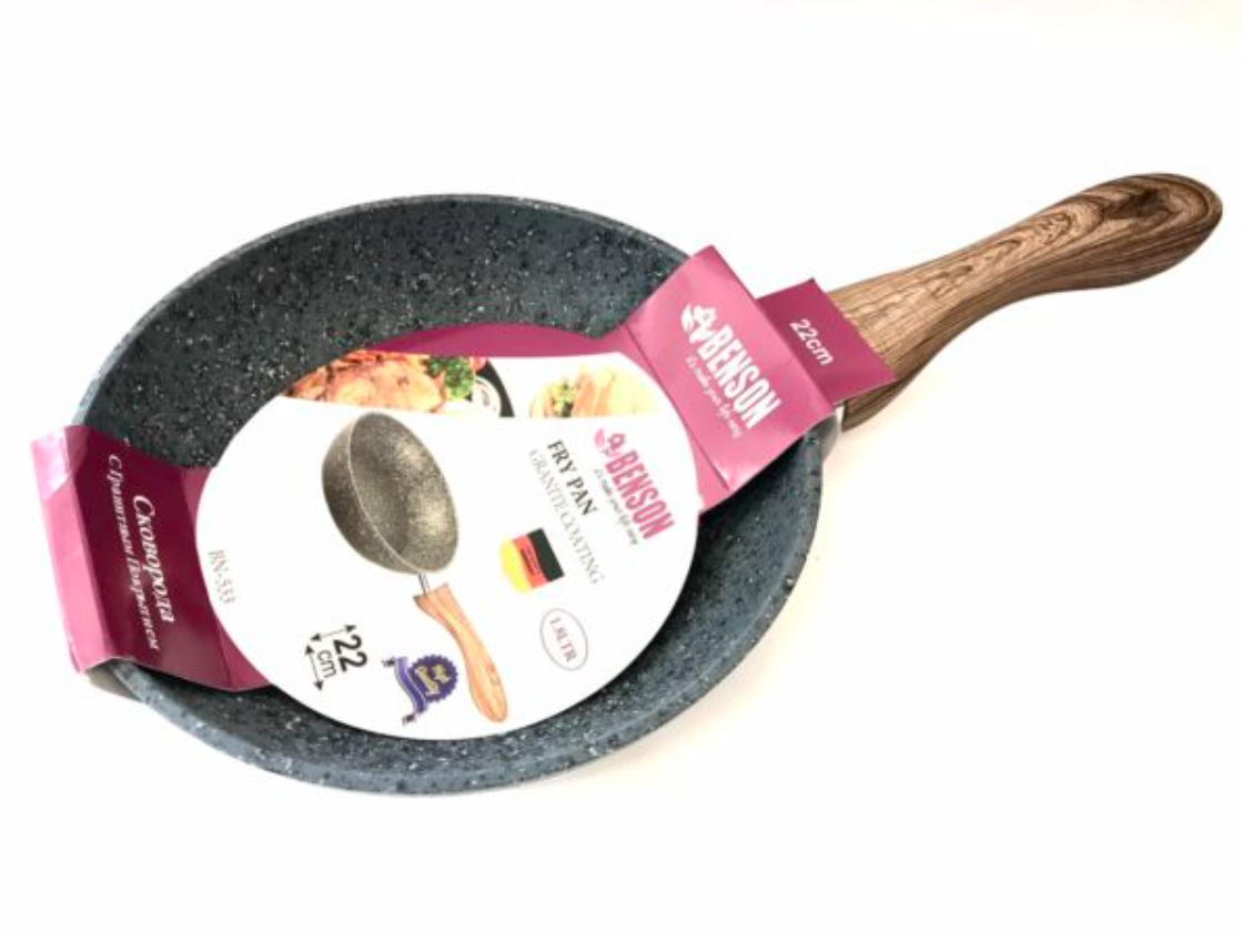 Сковорода Benson BN-533 антипригарное гранитное покрытие 22 см (BSKK-014)